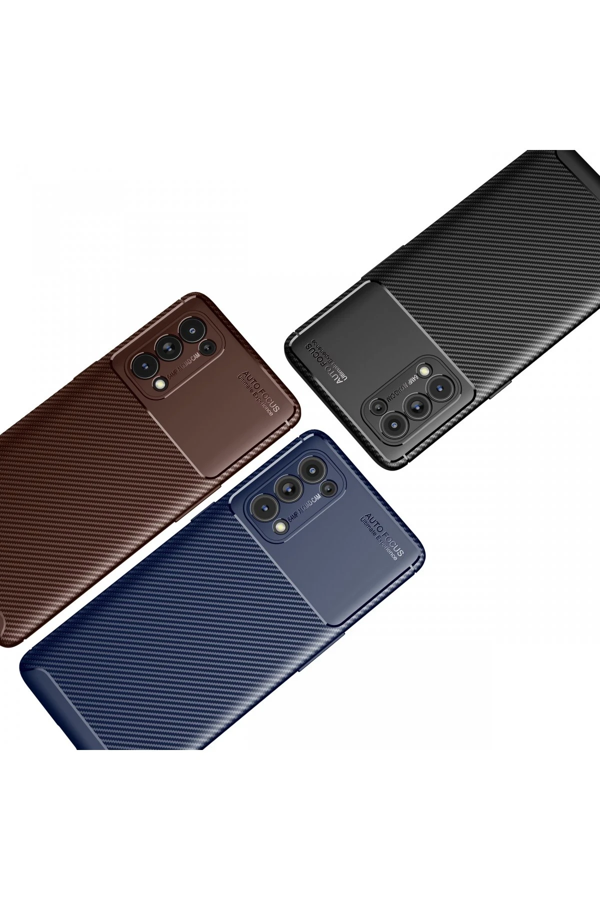 Newface Oppo Reno 5 Pro Kılıf Auto Focus Karbon Kapak - Lacivert - Görsel 3