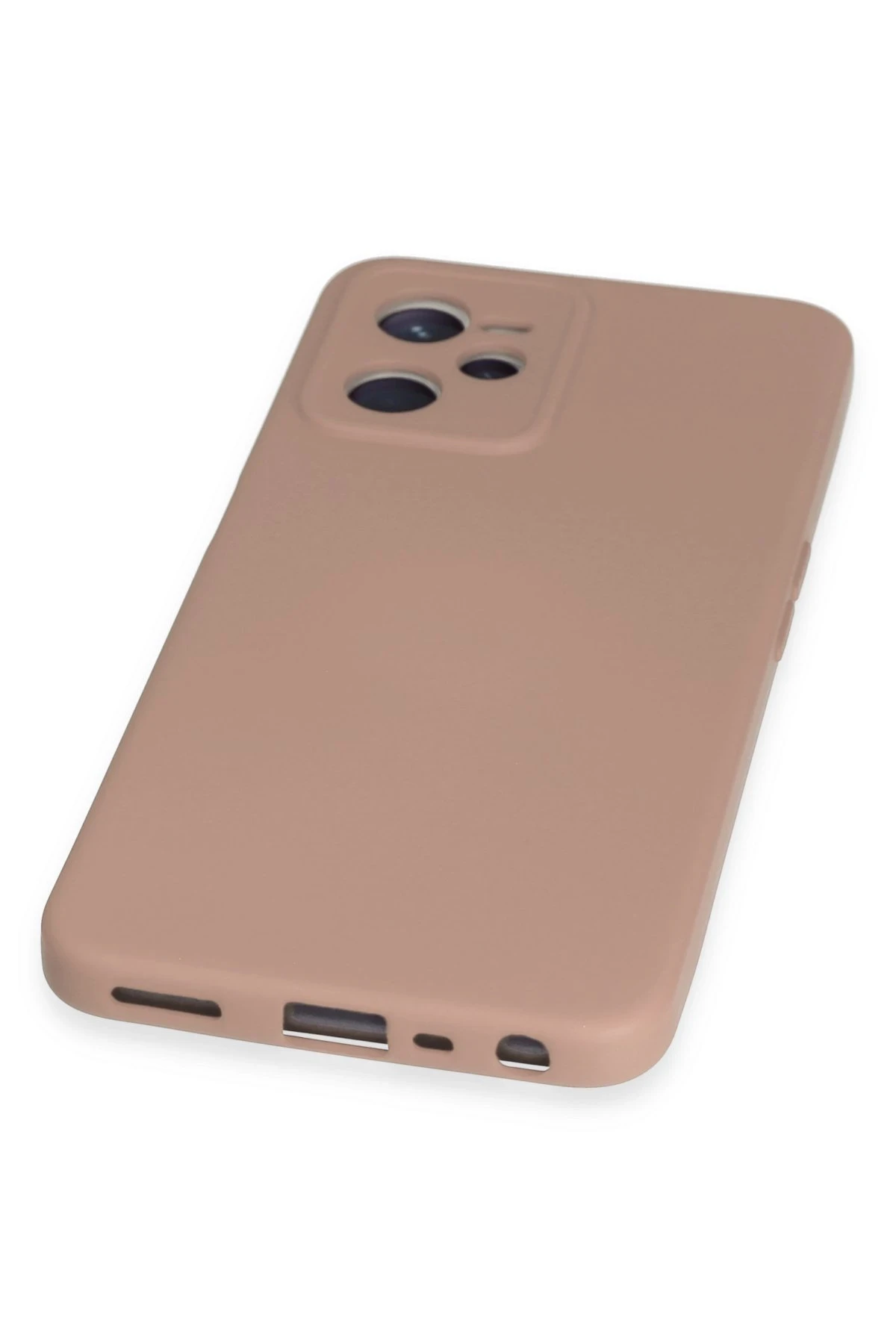 Newface Realme C35 Kılıf Nano içi Kadife Silikon - Pudra - Görsel 4
