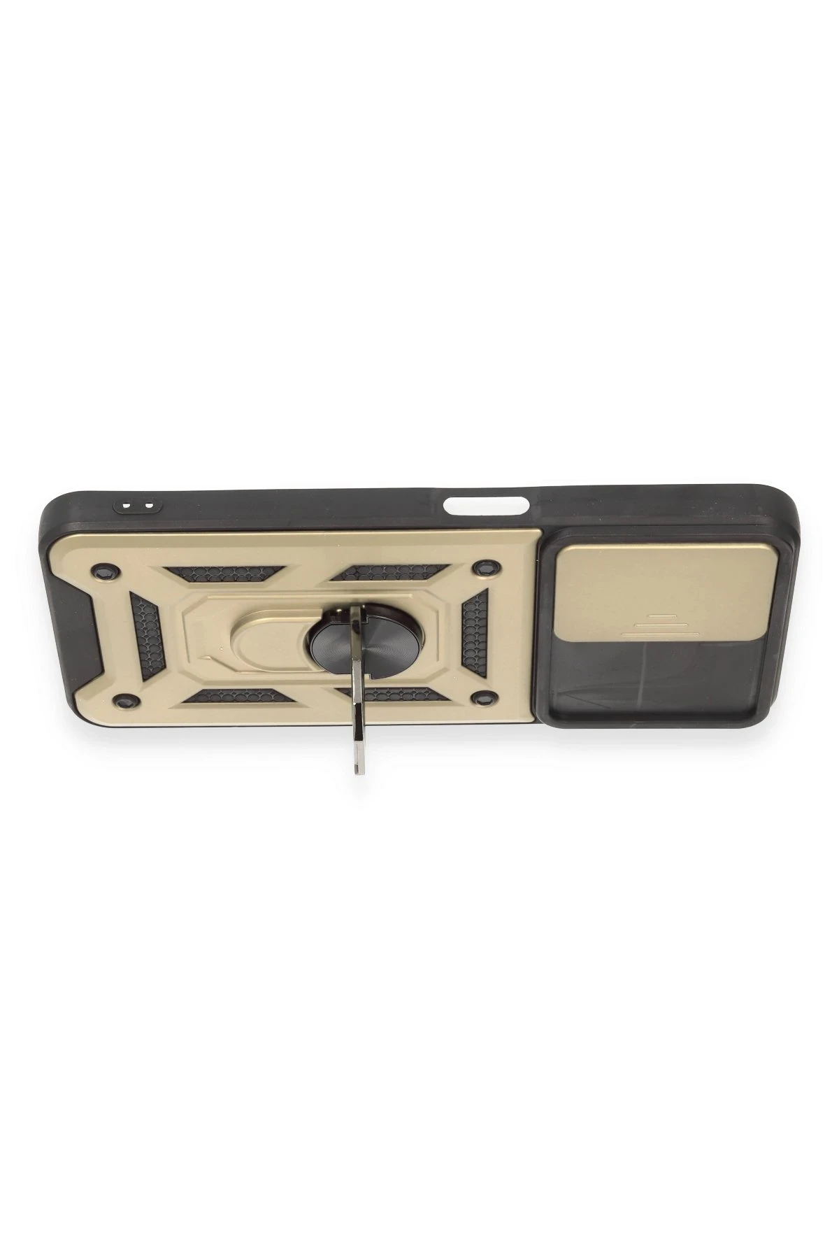Newface Realme C35 Kılıf Pars Lens Yüzüklü Silikon - Gold - Görsel 3