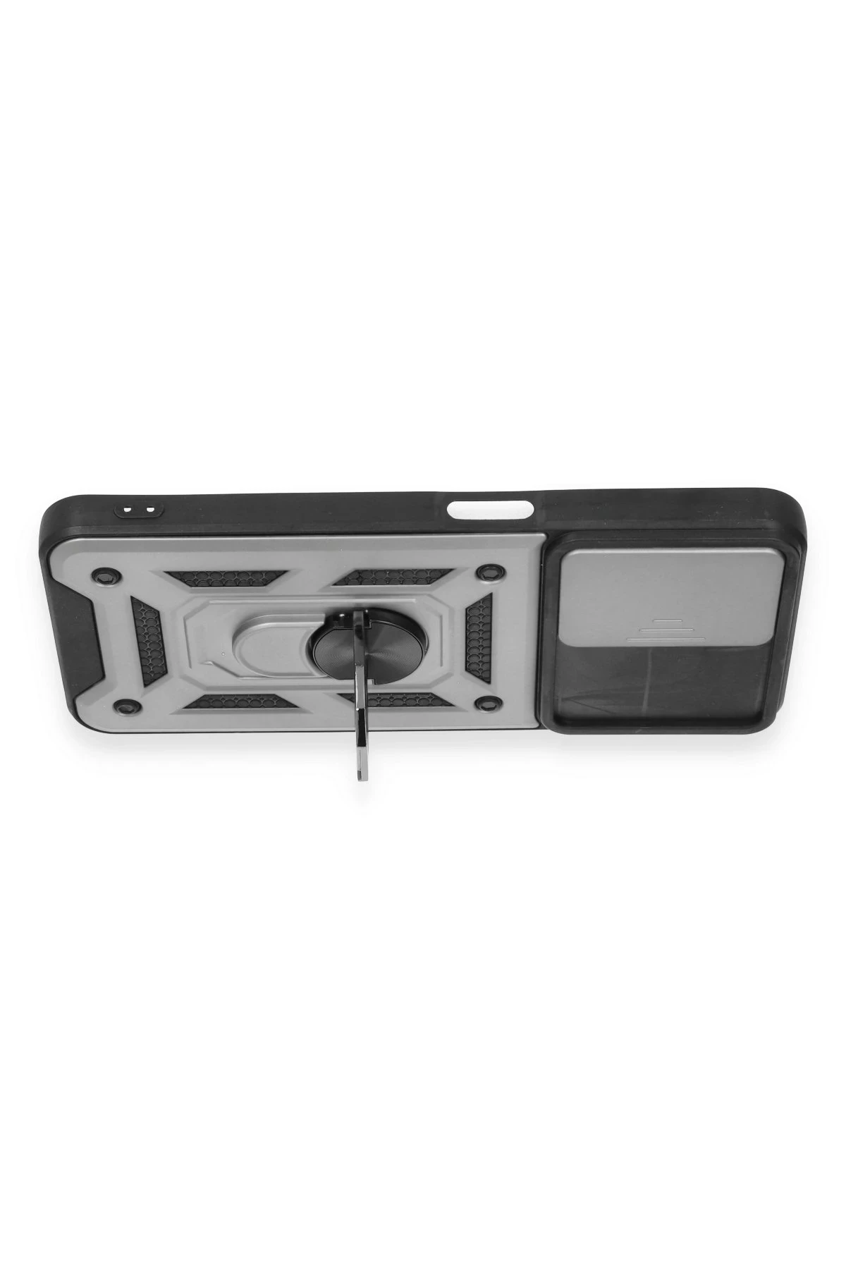 Newface Realme C35 Kılıf Pars Lens Yüzüklü Silikon - Gümüş - Görsel 3