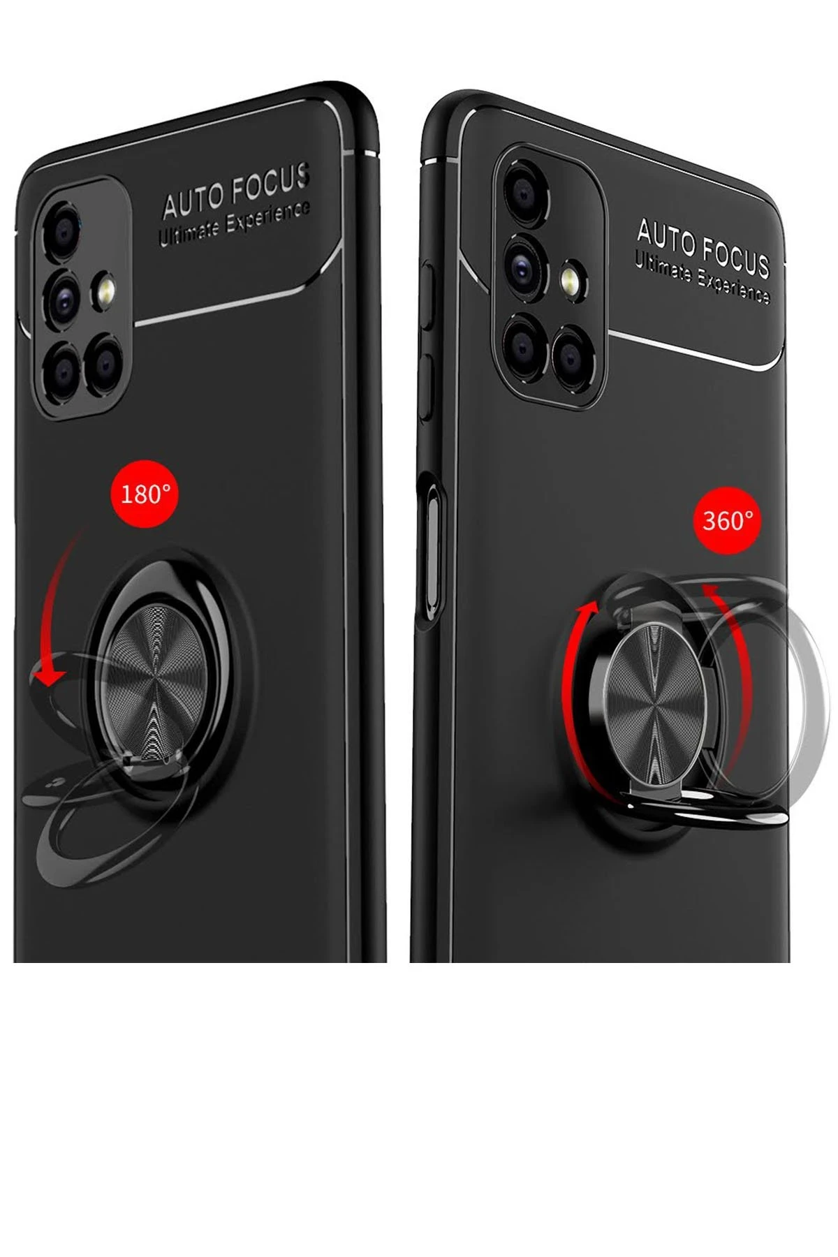 Newface Samsung Galaxy M51 Kılıf Range Yüzüklü Silikon - Siyah - Görsel 3