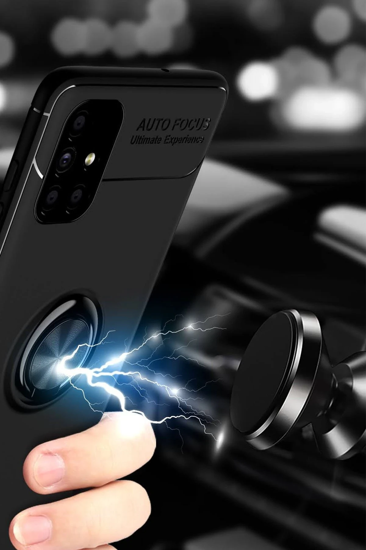 Newface Samsung Galaxy M51 Kılıf Range Yüzüklü Silikon - Siyah - Görsel 4