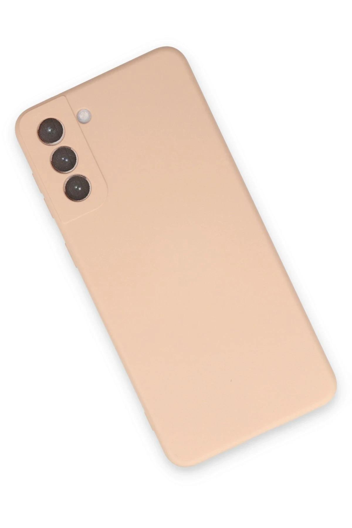 Newface Samsung Galaxy S21 Kılıf Nano içi Kadife Silikon - Pudra - Görsel 3