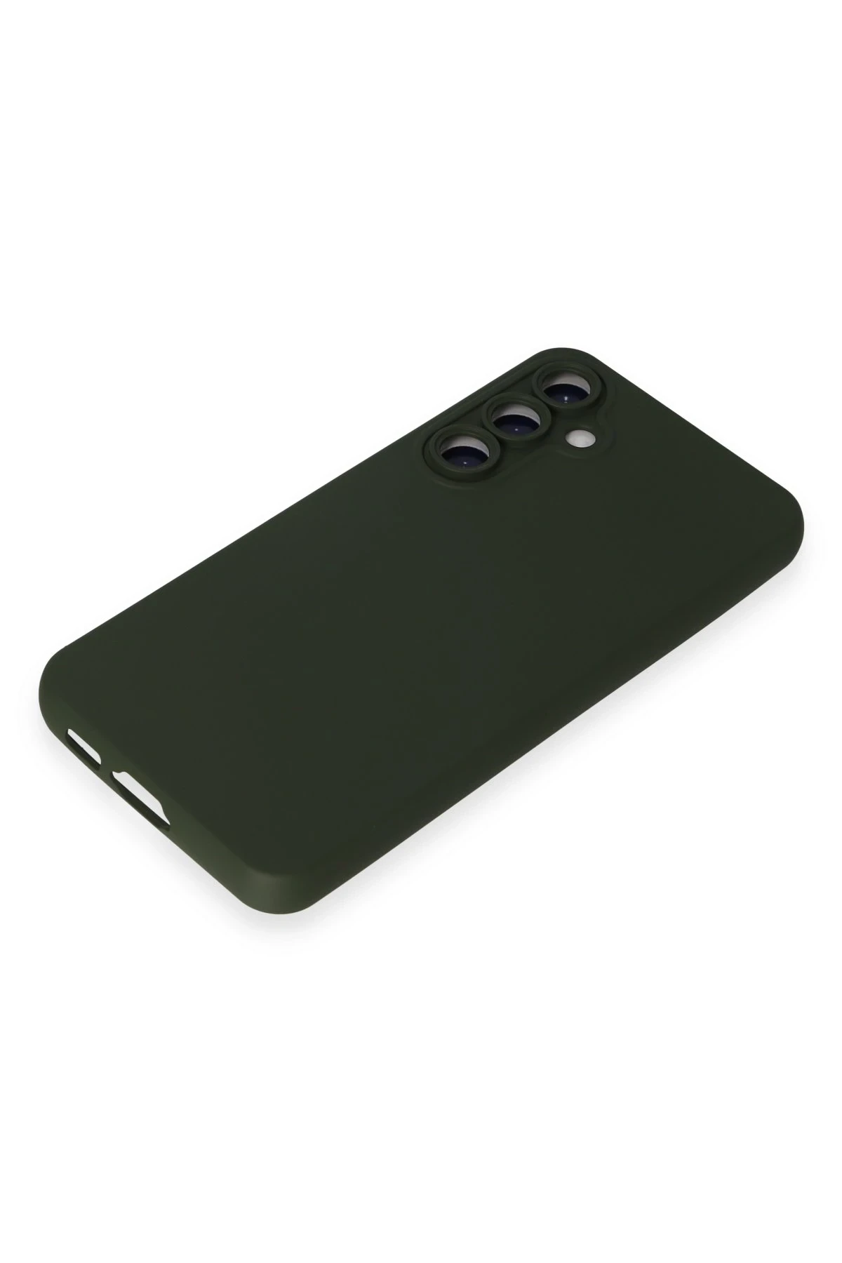 Newface Samsung Galaxy S24 Plus Kılıf Nano içi Kadife Silikon - Koyu Yeşil - Görsel 4