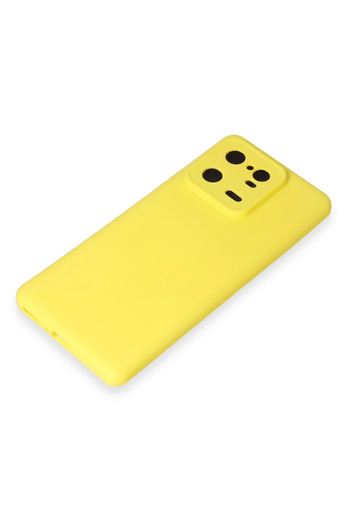 Newface Xiaomi Mi 13 Pro Kılıf Nano içi Kadife Silikon - Sarı - Görsel 4