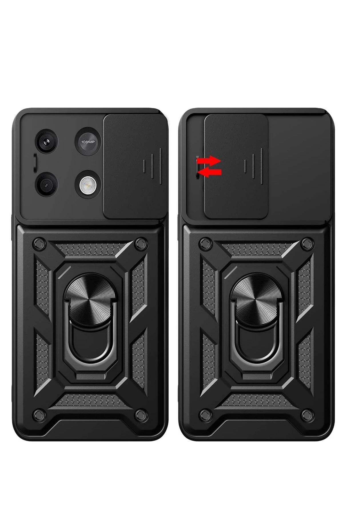 Newface Xiaomi Poco X6 Pro Kılıf Pars Lens Yüzüklü Silikon - Siyah - Görsel 3