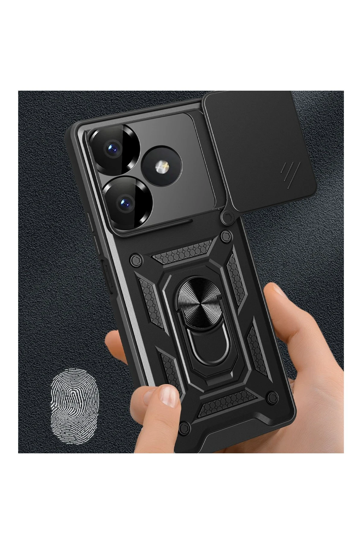 Newface Xiaomi Redmi 13 4G Kılıf Pars Lens Yüzüklü Silikon - Gold - Görsel 3