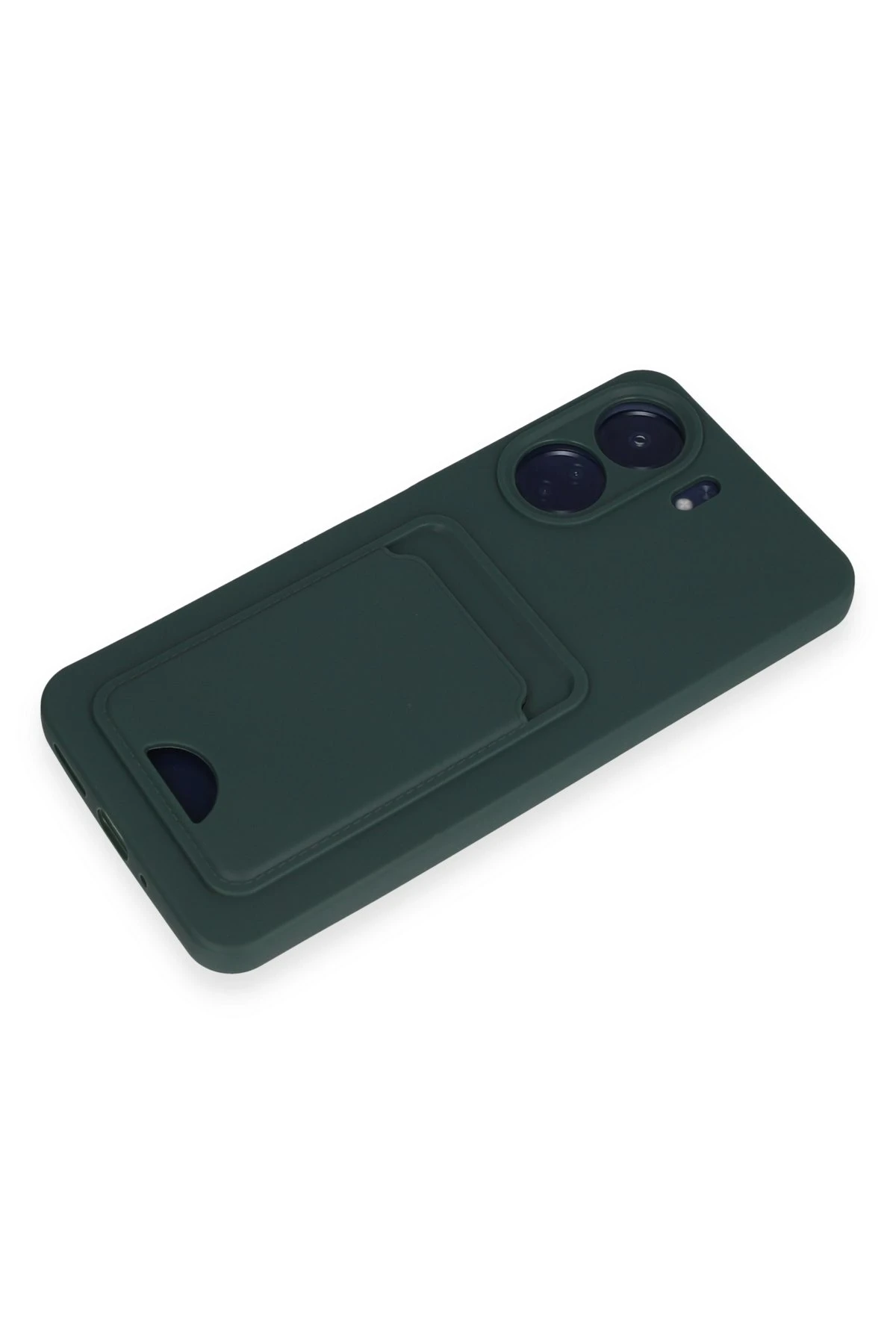 Newface Xiaomi Redmi 13C Kılıf Kelvin Kartvizitli Silikon - Koyu Yeşil - Görsel 4