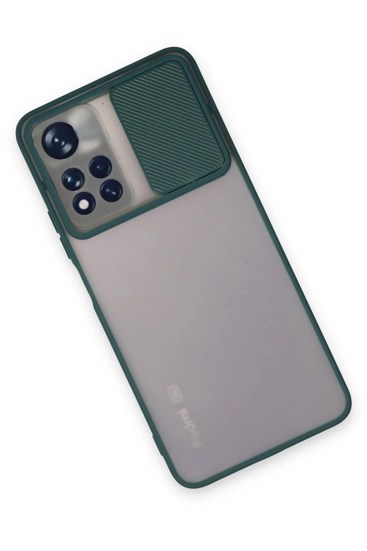 Newface Xiaomi Redmi Note 11T Kılıf Palm Buzlu Kamera Sürgülü Silikon - Yeşil - Görsel 3