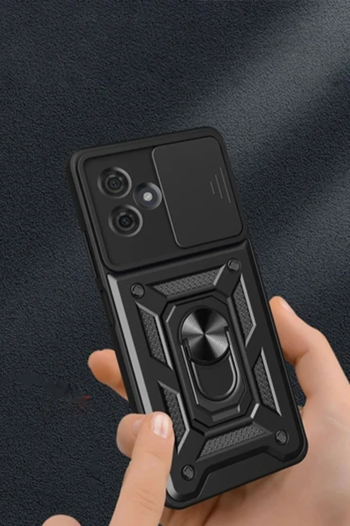 Newface Xiaomi Redmi Note 13 Pro Plus Kılıf Pars Lens Yüzüklü Silikon - Yeşil - Görsel 3