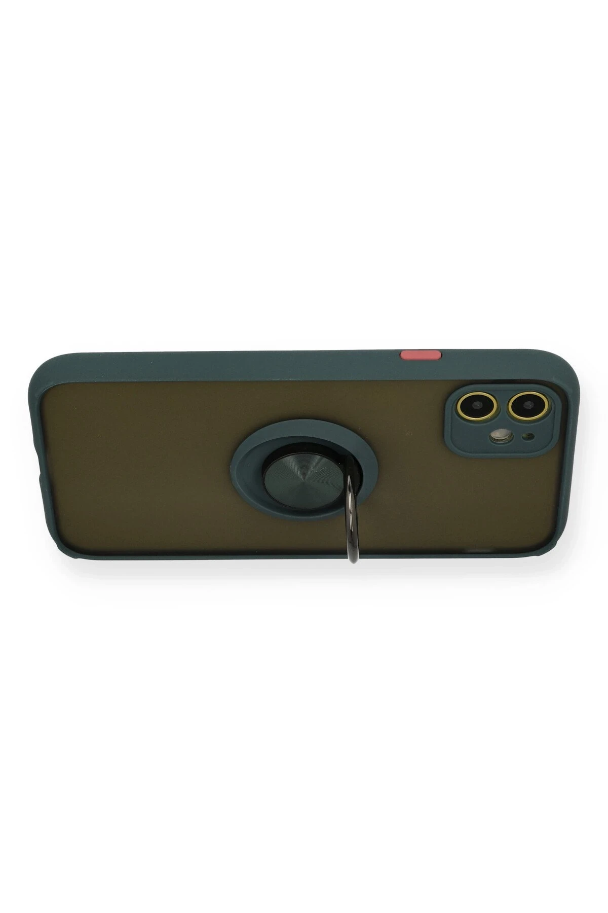Newface iPhone 11 Kılıf Montreal Yüzüklü Silikon Kapak - Yeşil - Görsel 3