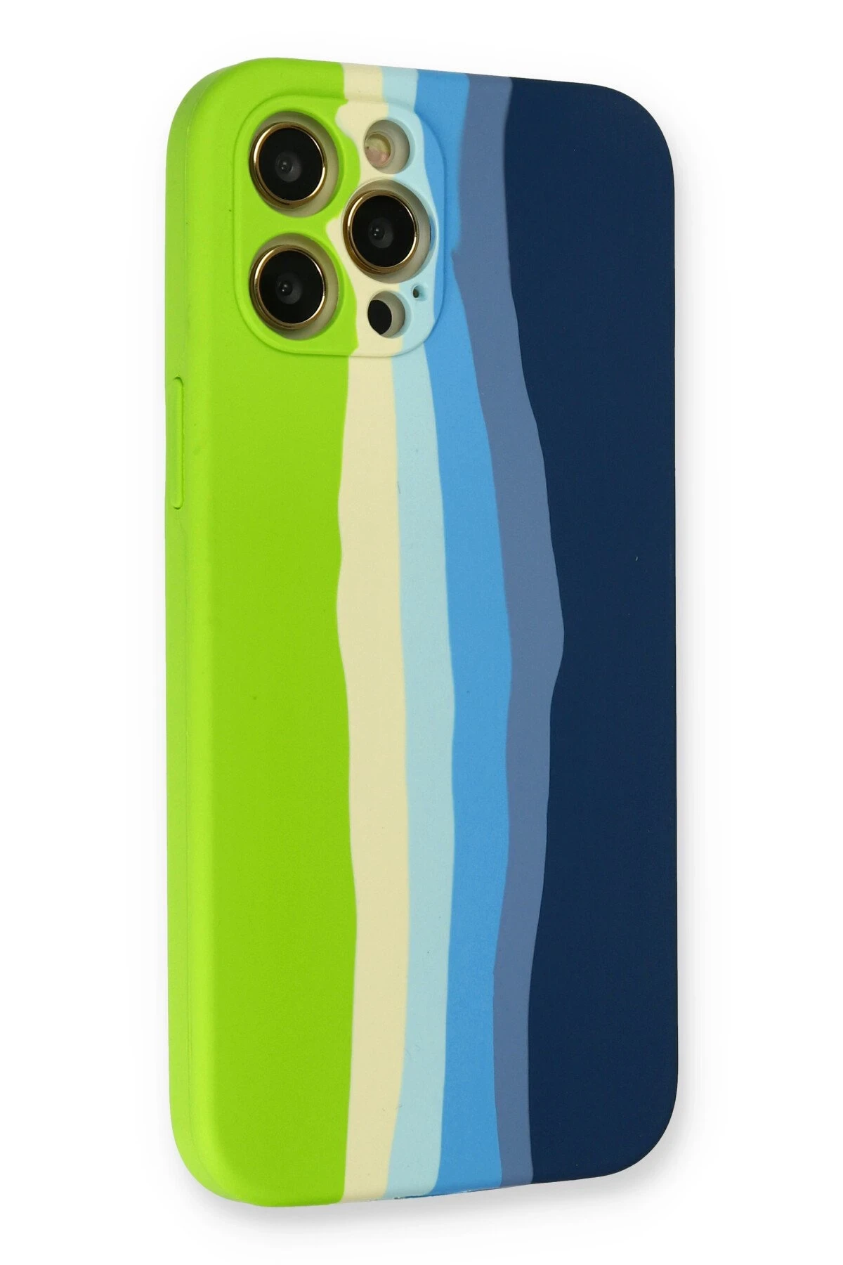 Newface iPhone 12 Pro Max Kılıf Ebruli Lansman Silikon - Yeşil-Koyu Yeşil - Görsel 3