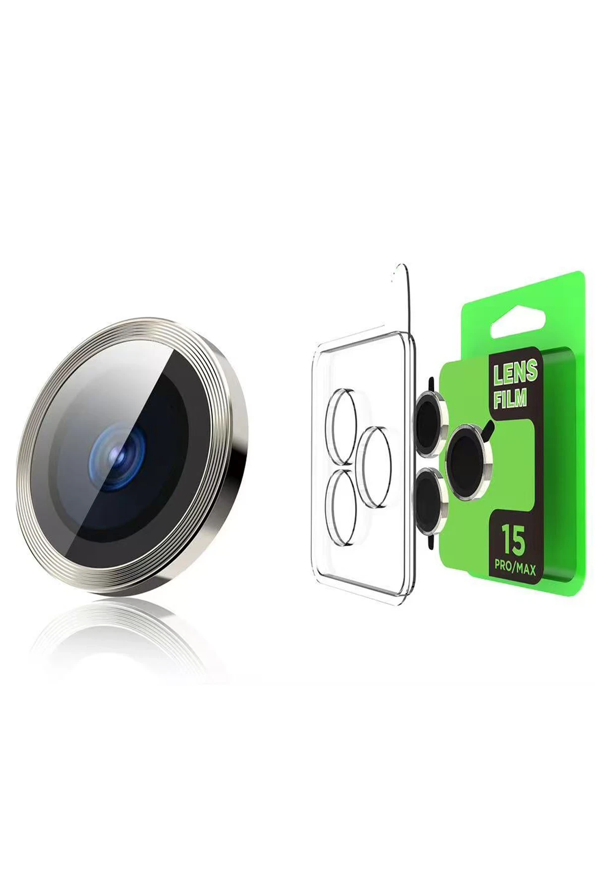 Newface iPhone 15 Pro Max Raze Metal Kamera Lens - Gümüş - Görsel 3