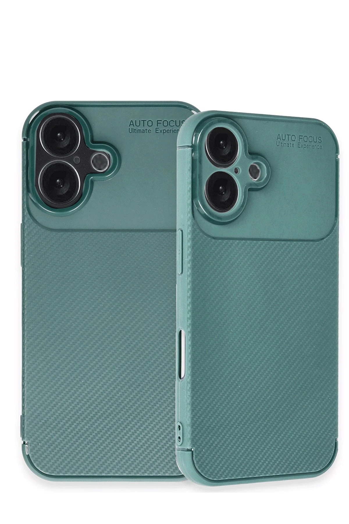 Newface iPhone 16 Kılıf Auto Focus Karbon Kapak - Koyu Yeşil - Görsel 3
