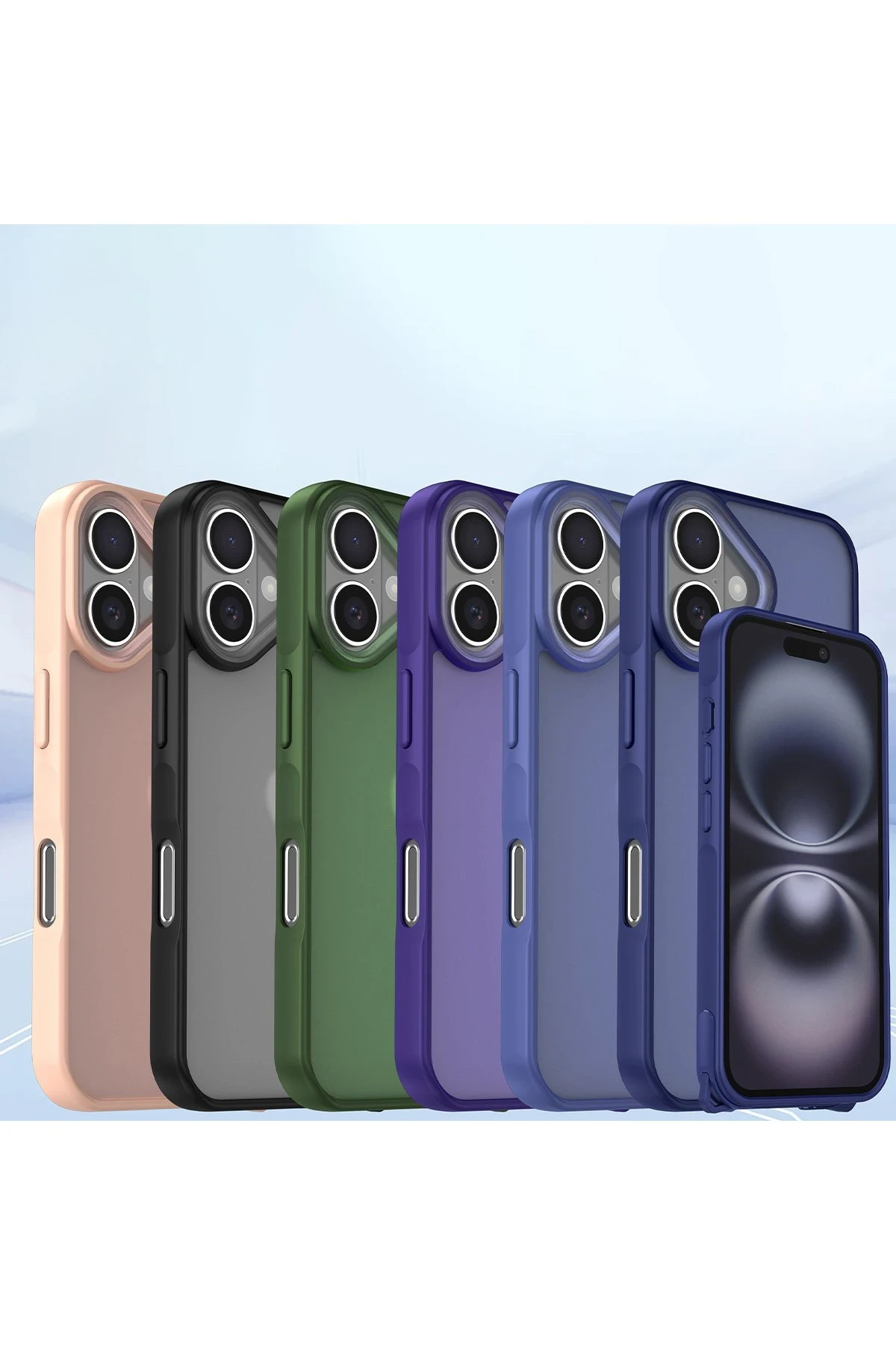 Newface iPhone 16 Kılıf Elegant Kapak - Pudra - Görsel 5