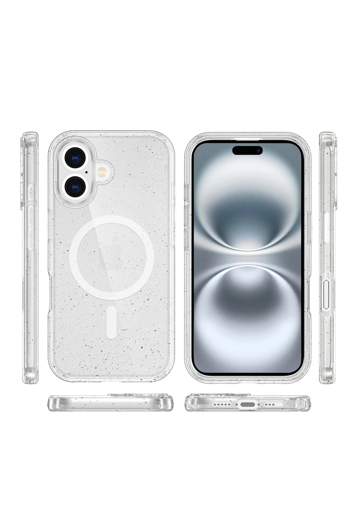 Newface iPhone 16 Plus Kılıf Star Magsafe Kapak - Şeffaf - Görsel 3