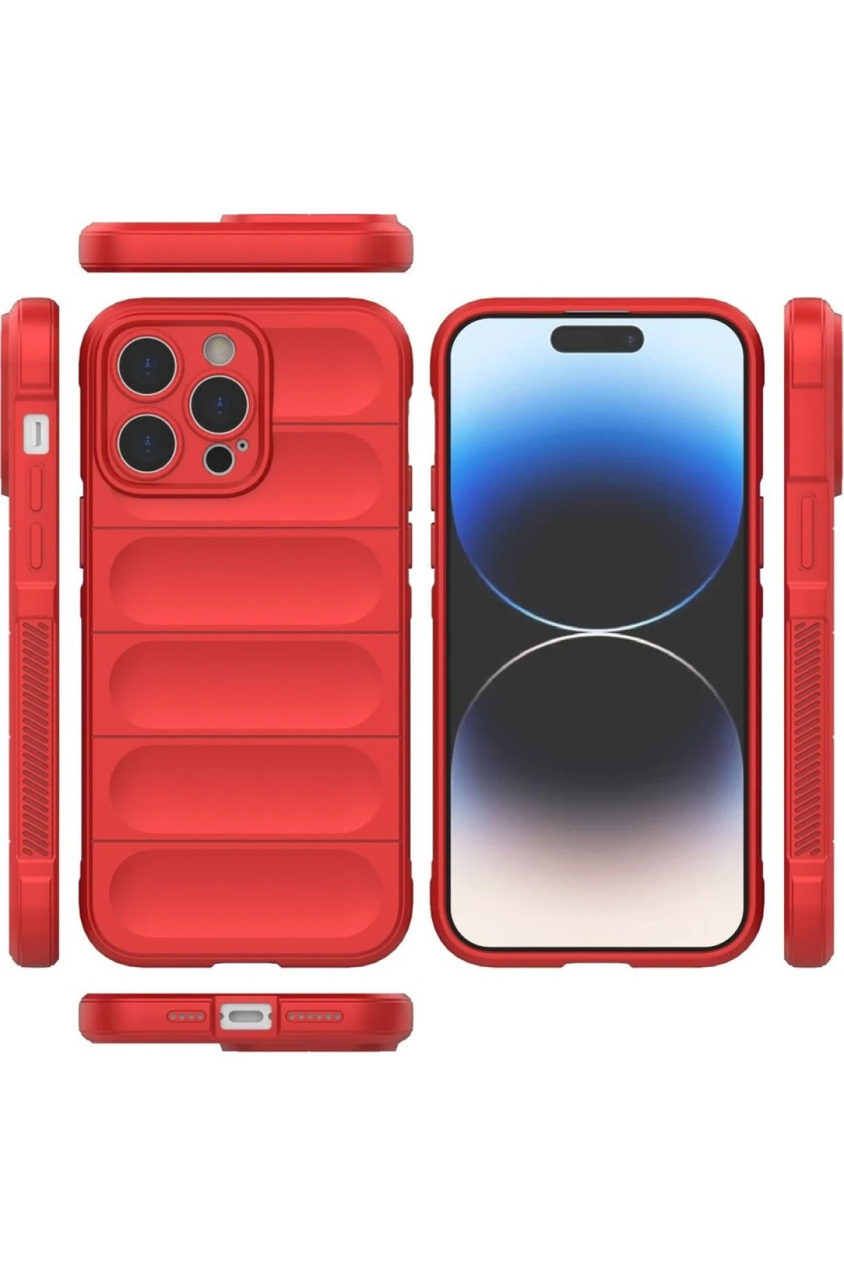 Newface iPhone 16 Pro Max Kılıf Optimum Silikon - Kırmızı - Görsel 3