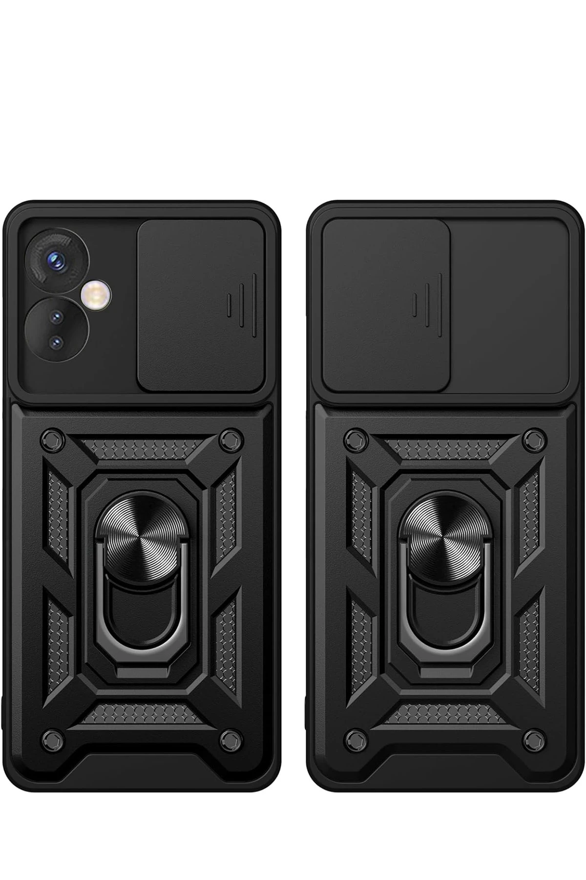 Newface İnfinix Hot 30 5G Kılıf Pars Lens Yüzüklü Silikon - Gümüş - Görsel 3