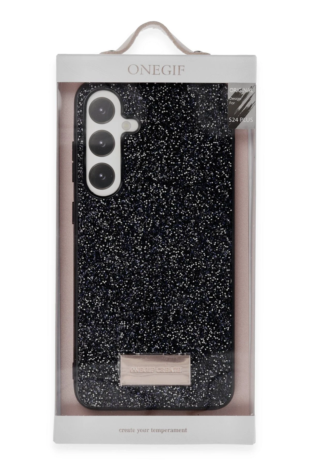 Onegif Samsung Galaxy A55 5G Bright Simli Kapak - Gümüş - Görsel 3