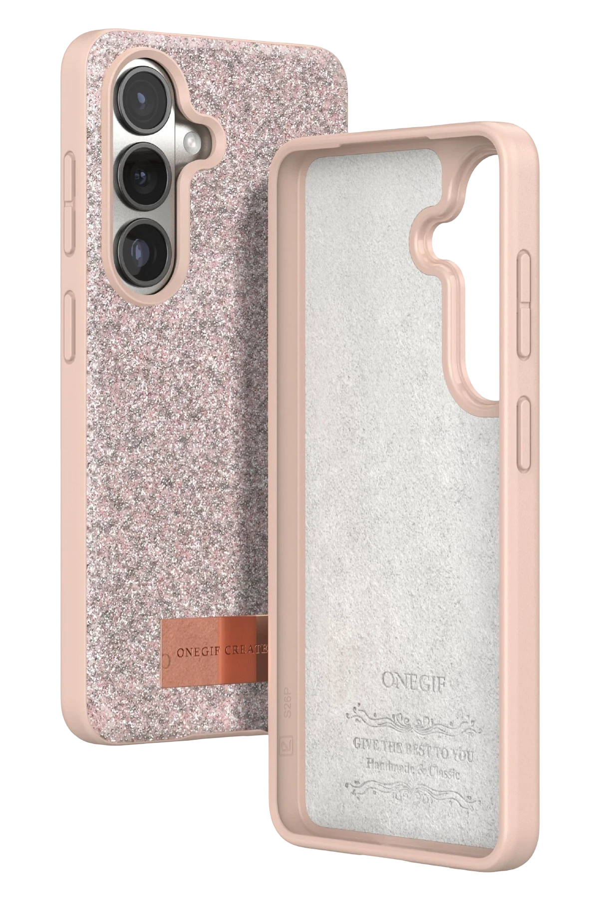 Onegif Samsung Galaxy S26 Bright Simli Kapak - Pembe - Görsel 3