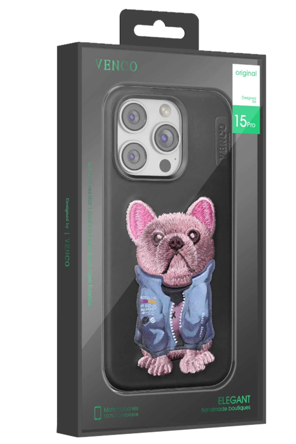Venco iPhone 16 Pro Max Cute Desenli Kapak - Siyah - Görsel 3