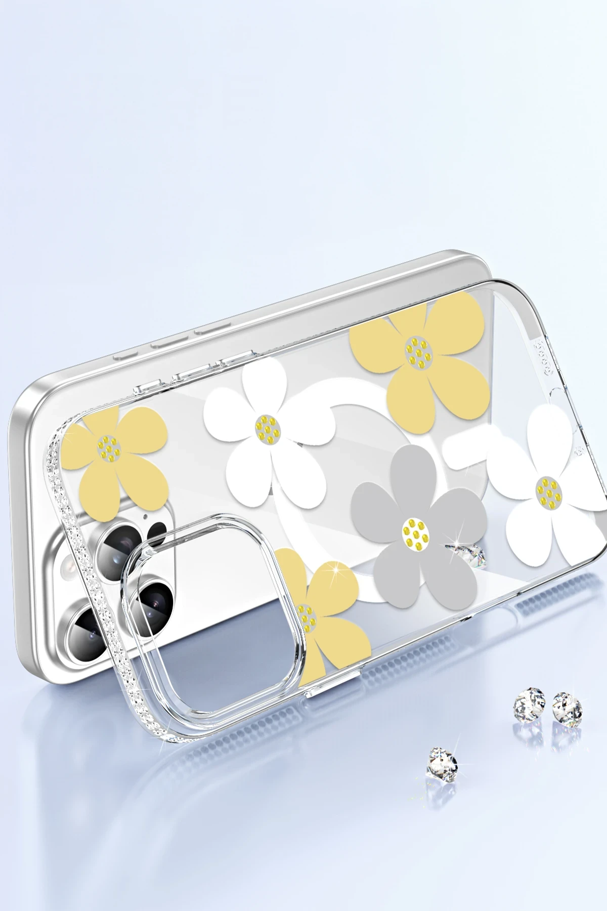 Joko Apple iPhone 16 Floral Magsafe Kapak - Pembe - Görsel 4