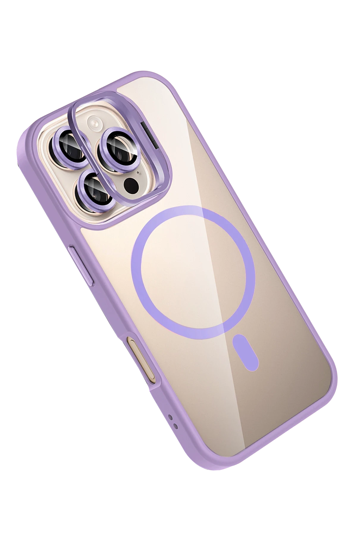 Joko Apple iPhone 16 Pro Max Remim Lensli Magsafe Standlı Kapak - Lila - Görsel 3