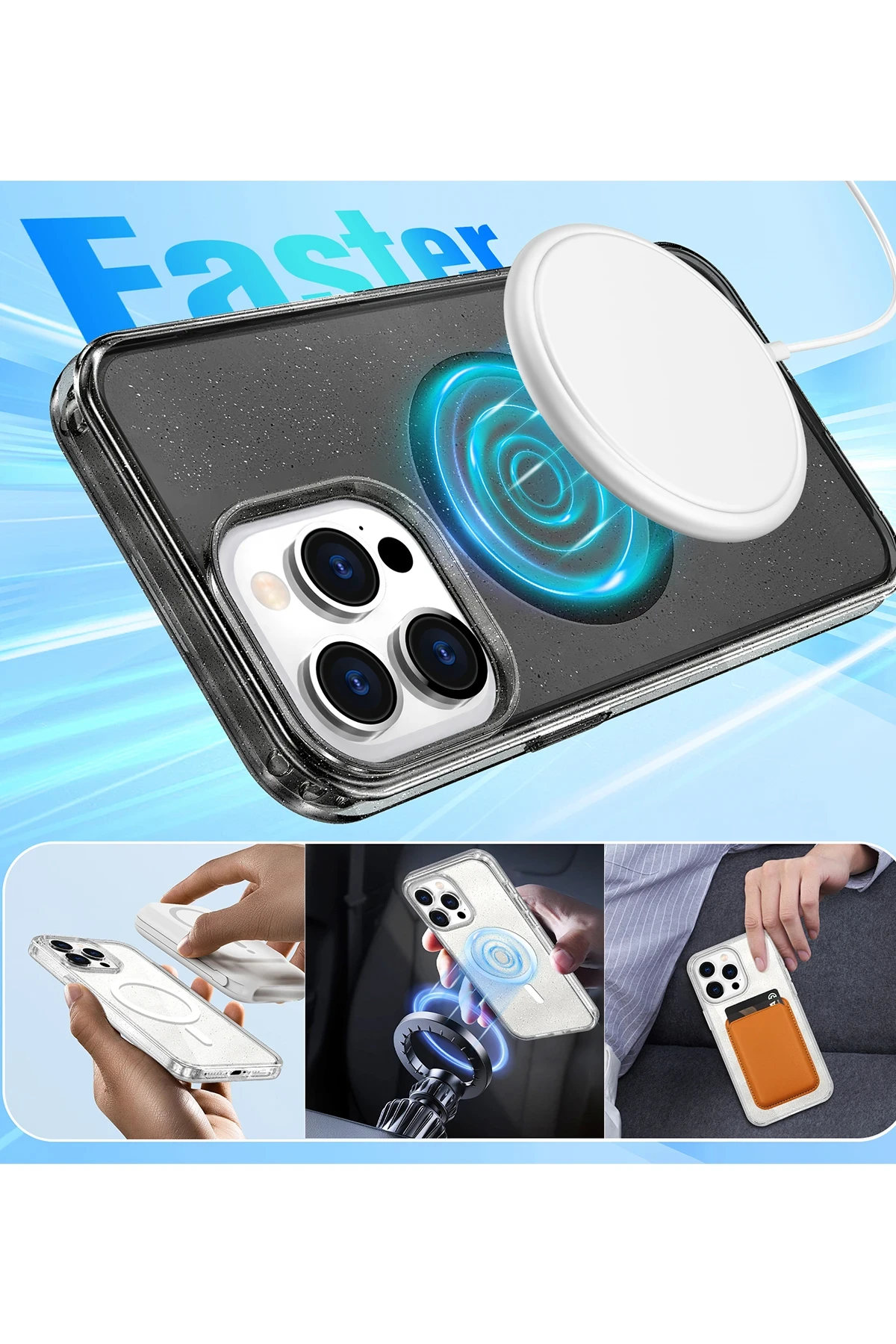 Joko Apple iPhone 16 Pro Max Star Magsafe Kapak - Şeffaf - Görsel 3