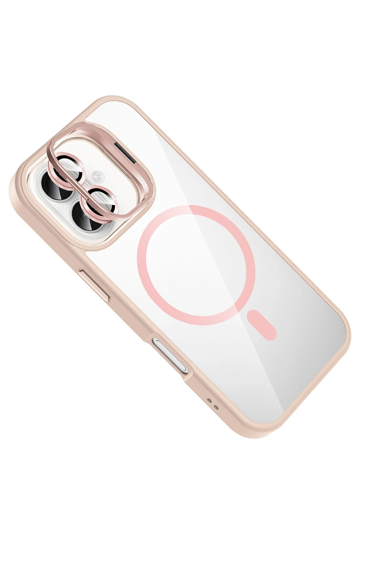 Joko Apple iPhone 17 Remim Lensli Magsafe Standlı Kapak - Pembe - Görsel 3