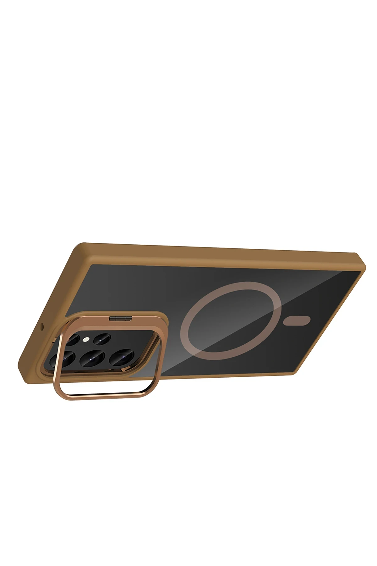 Joko Samsung Galaxy S25 Ultra Remim Lensli Magsafe Standlı Kapak - Kahverengi - Görsel 3