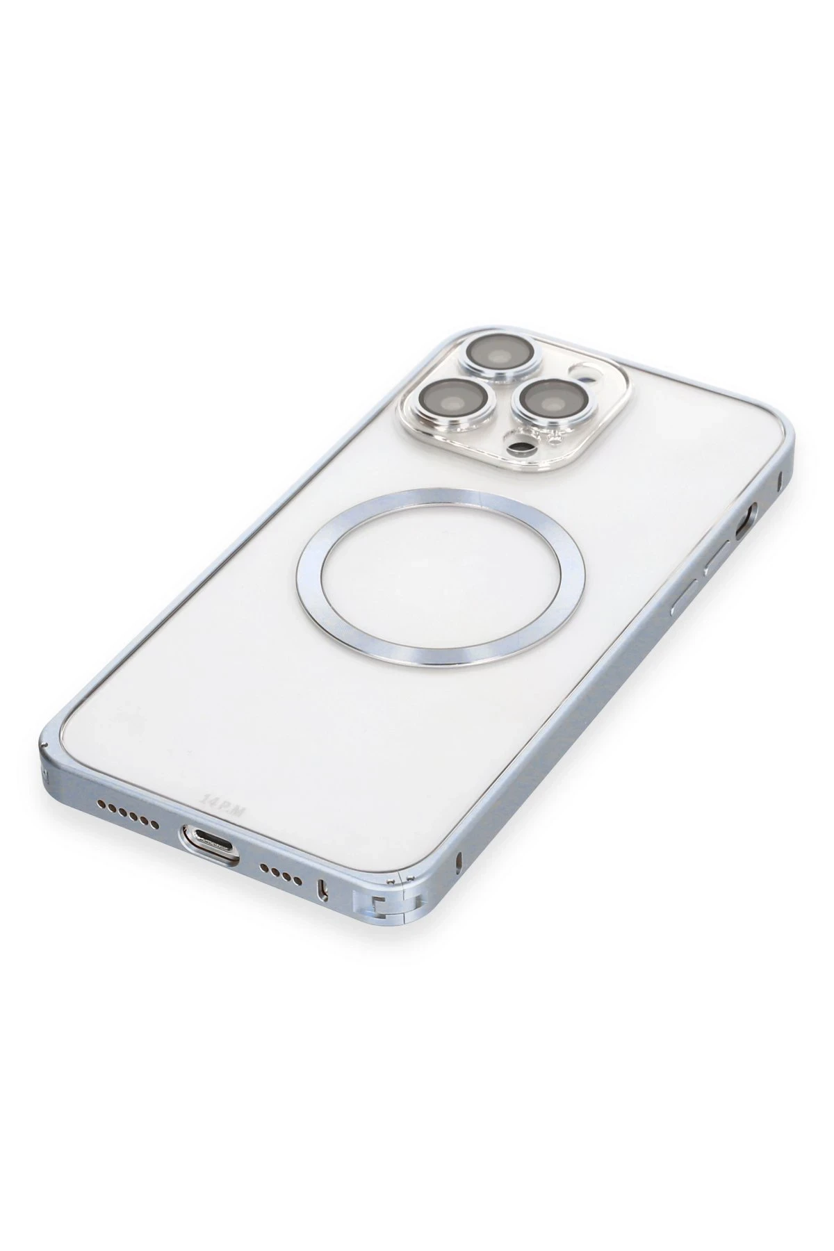 Joko iPhone 13 Pro Max Kılıf Metal Bumper Magneticsafe Kapak - Sierra Blue - Görsel 5