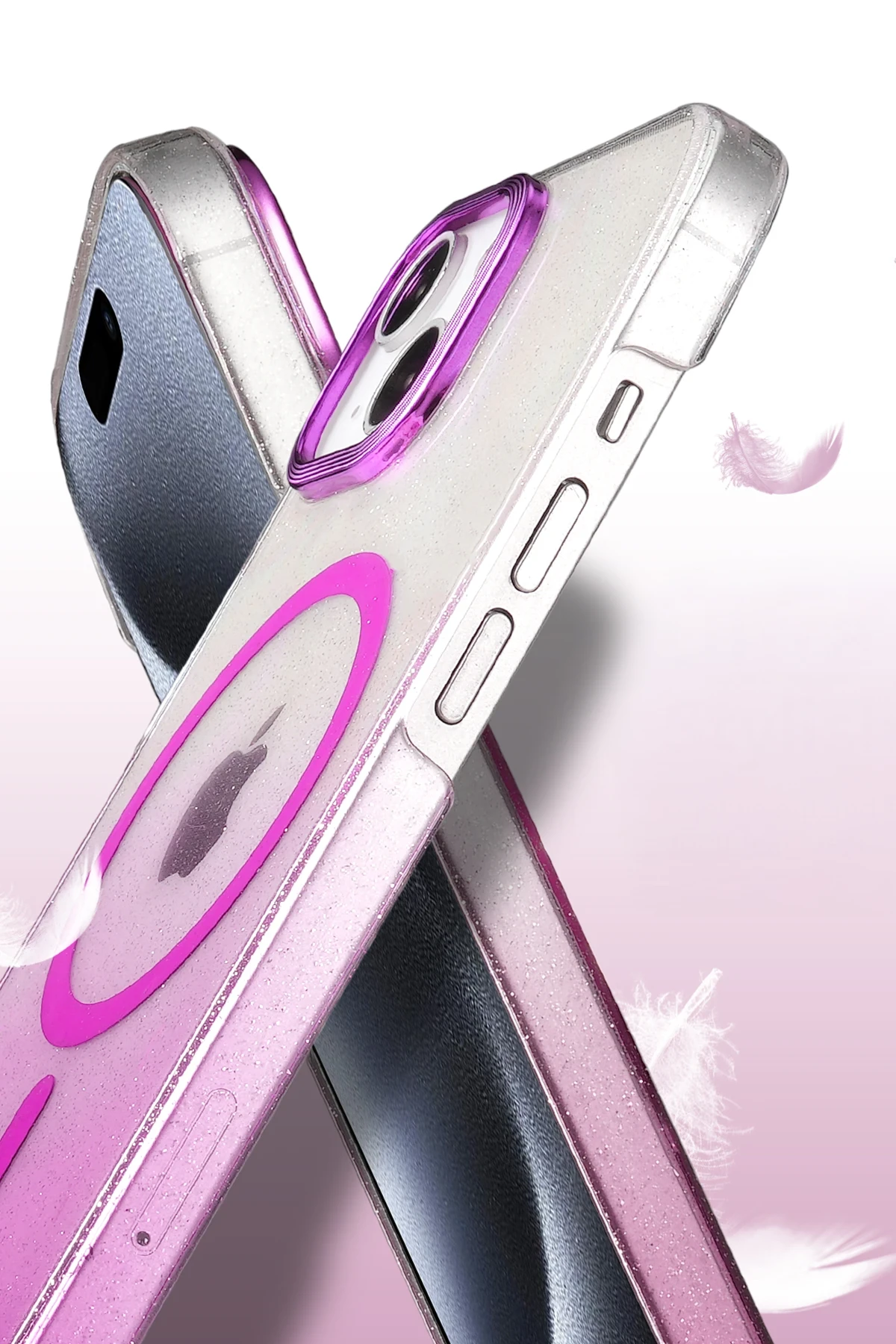 Newface Apple iPhone 15 Glossy Magsafe Kapak - Pembe - Görsel 3
