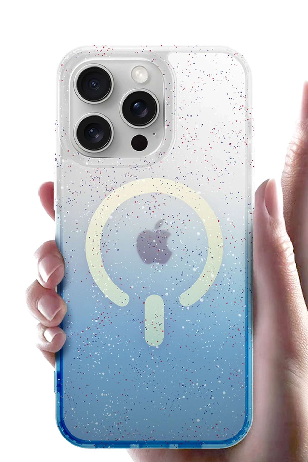 Newface Apple iPhone 15 Plus Pummel Shiny Magsafe Kapak - Mavi - Görsel 4