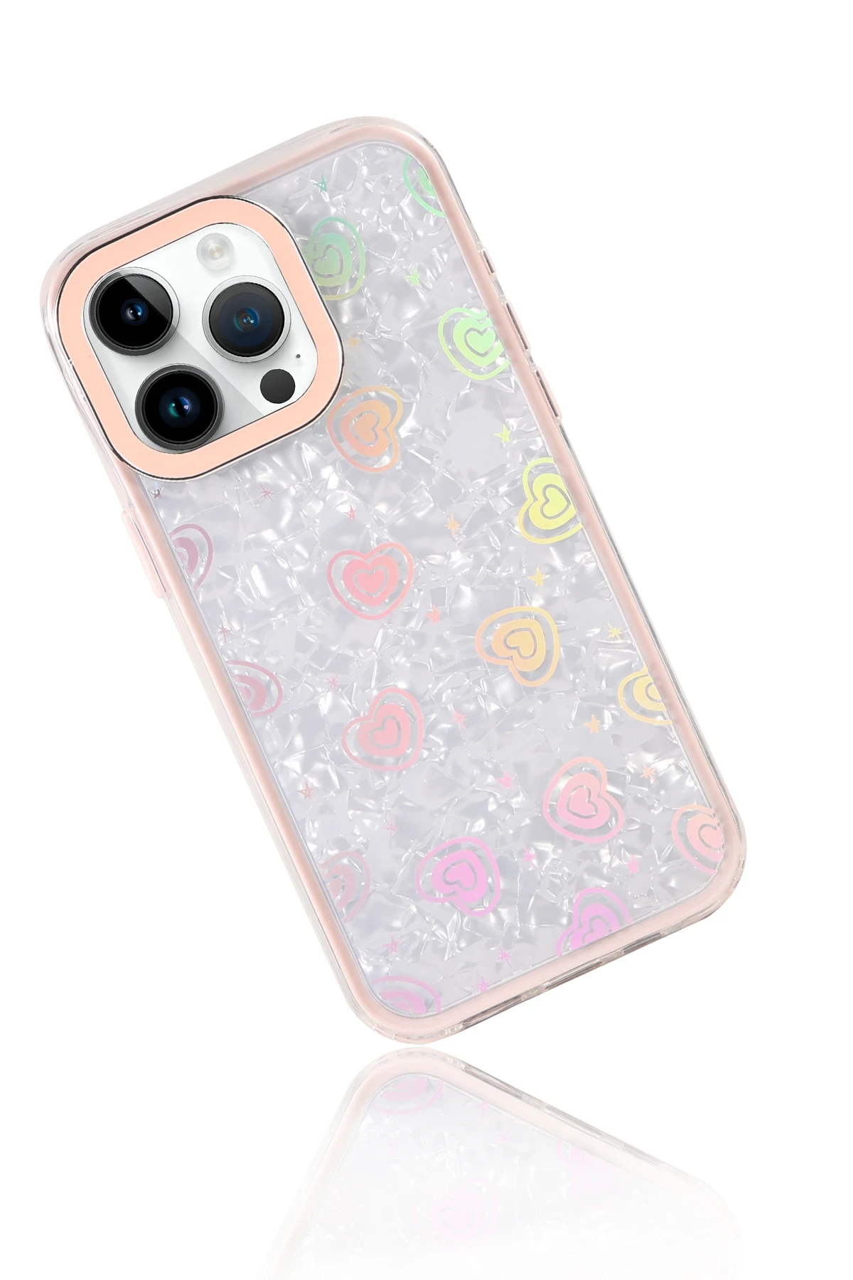 Newface Apple iPhone 15 Pro Max Lumi Desenli Kapak - Pembe - Görsel 4