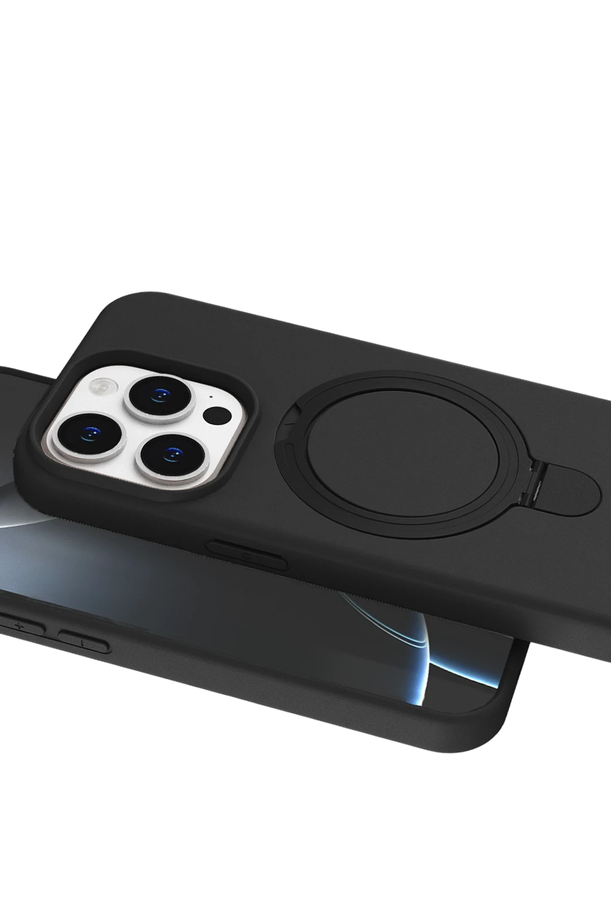 Newface Apple iPhone 15 Pro Max Regal Magsafe Standlı Kapak - Siyah - Görsel 4