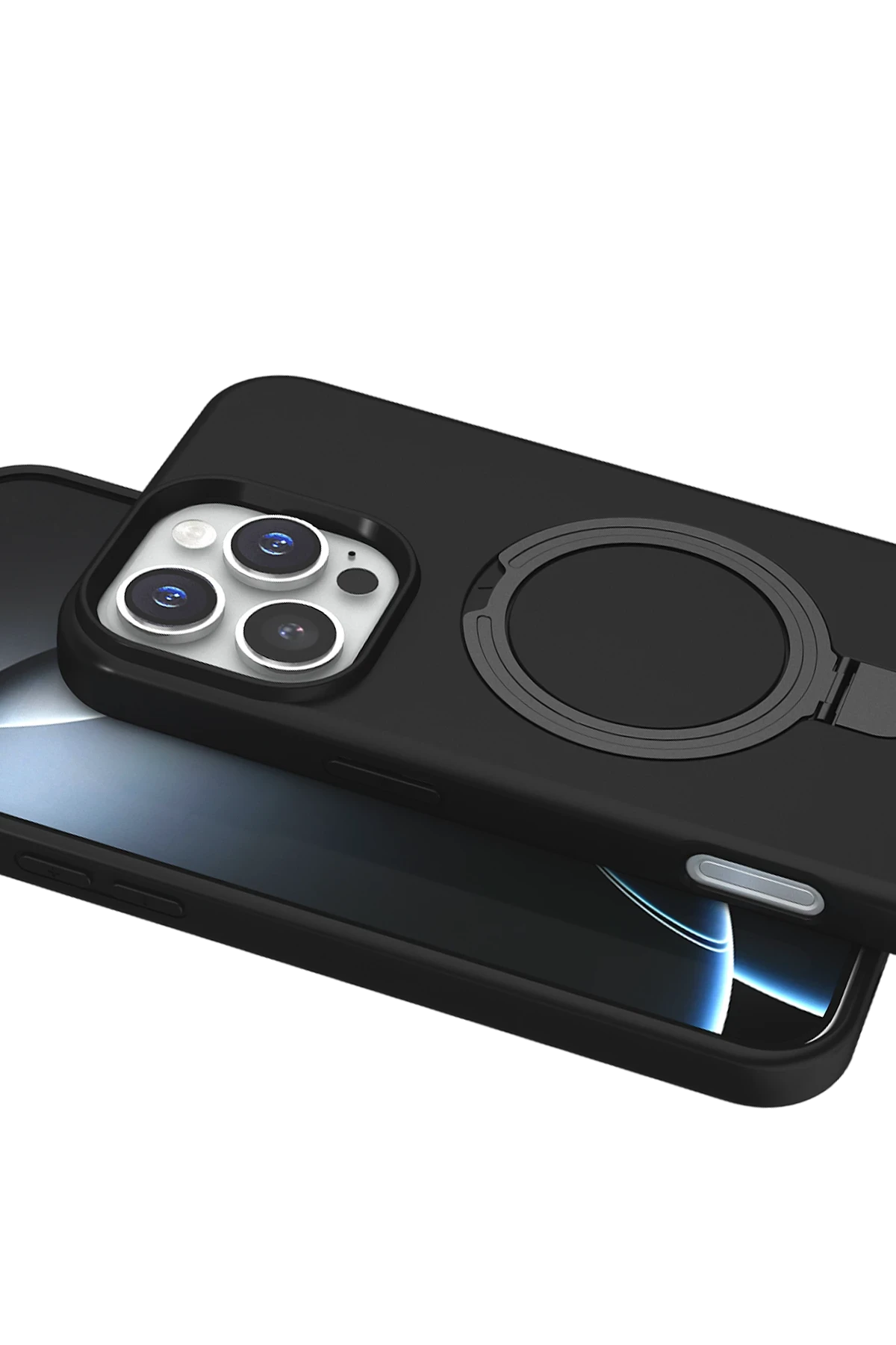 Newface Apple iPhone 16 Pro Max Regal Magsafe Standlı Kapak - Siyah - Görsel 4