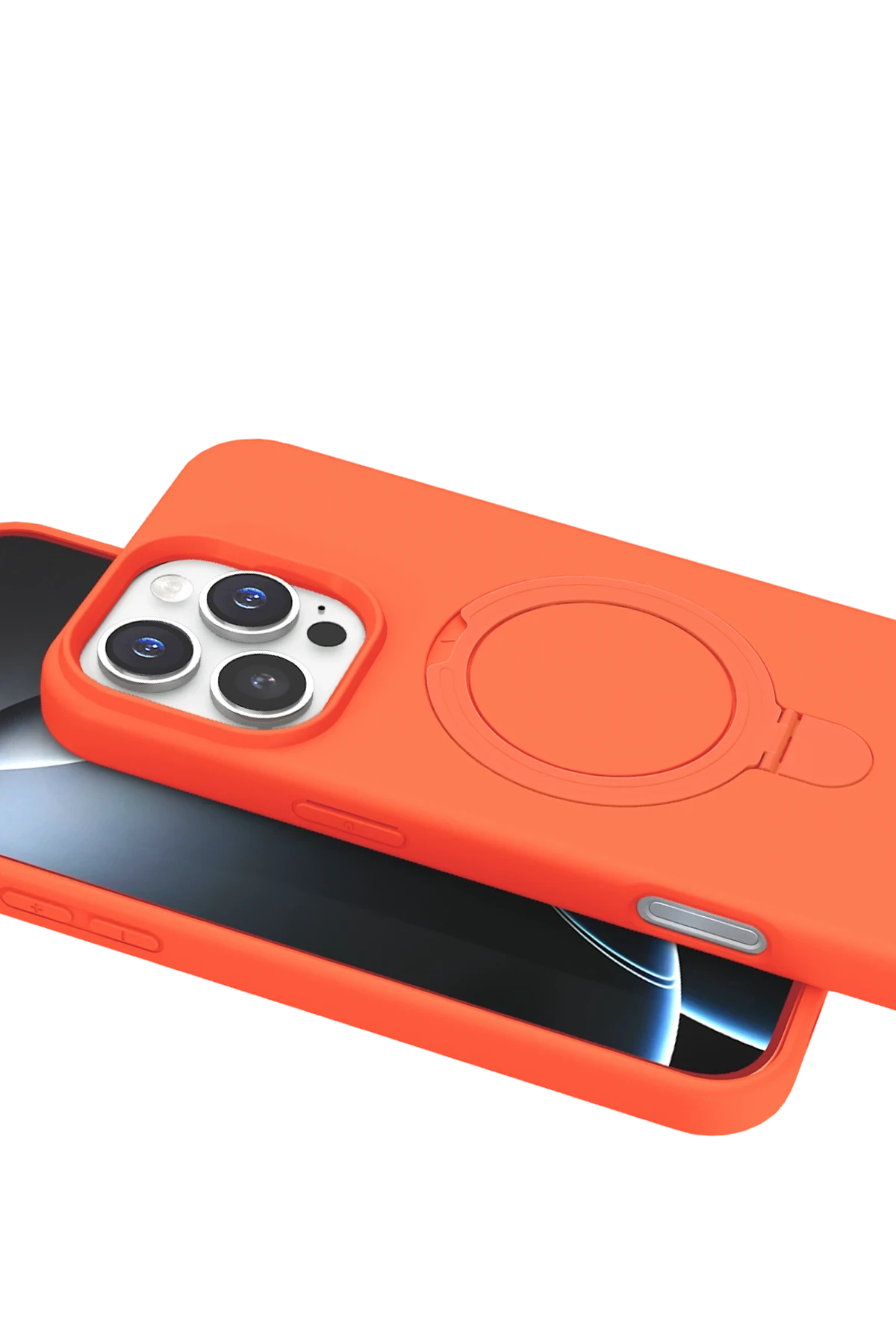Newface Apple iPhone 16 Pro Max Regal Magsafe Standlı Kapak - Turuncu - Görsel 4