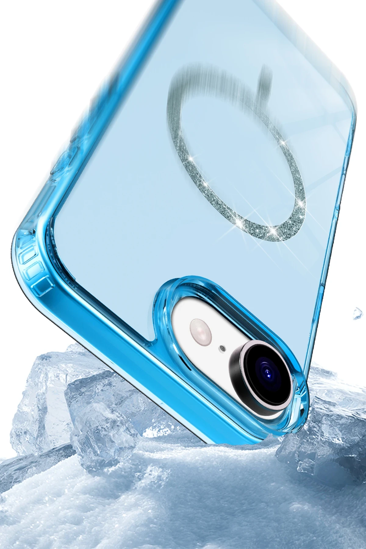Newface Apple iPhone 16E Live Diamond Magsafe Kapak - Şeffaf - Görsel 3