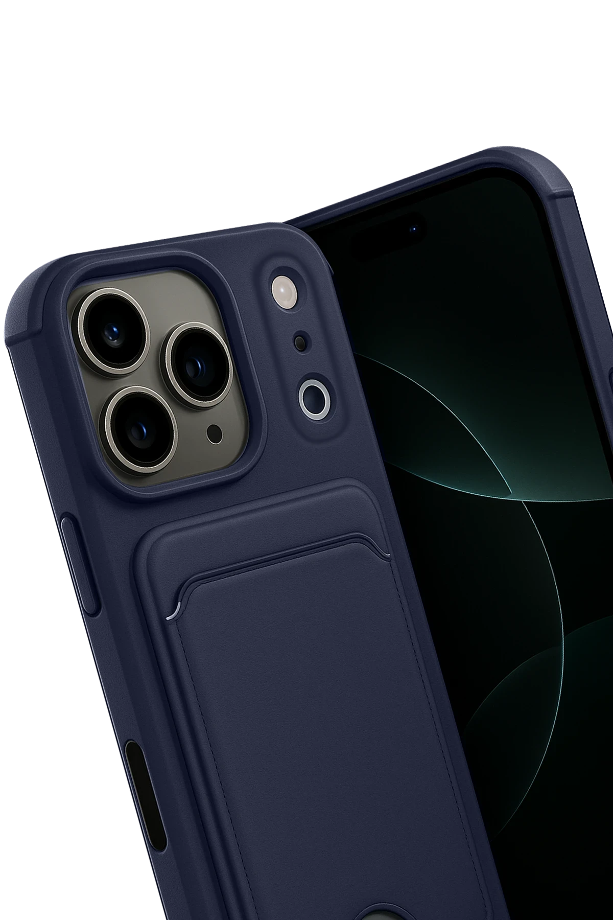 Newface Apple iPhone 17 Pro Max Kelvin Kartvizitli Silikon - Lacivert - Görsel 3