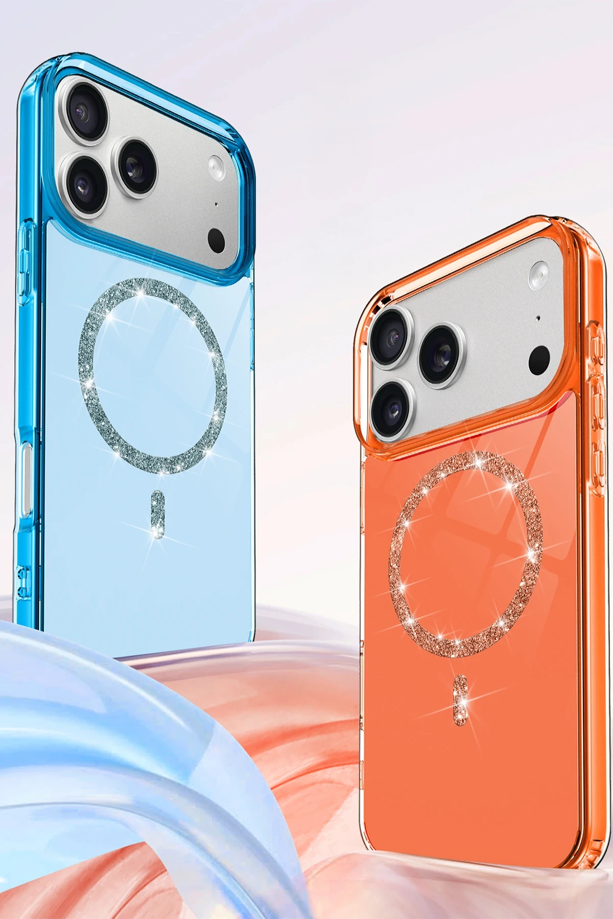 Newface Apple iPhone 17 Pro Max Live Diamond Magsafe Kapak - Turuncu - Görsel 5