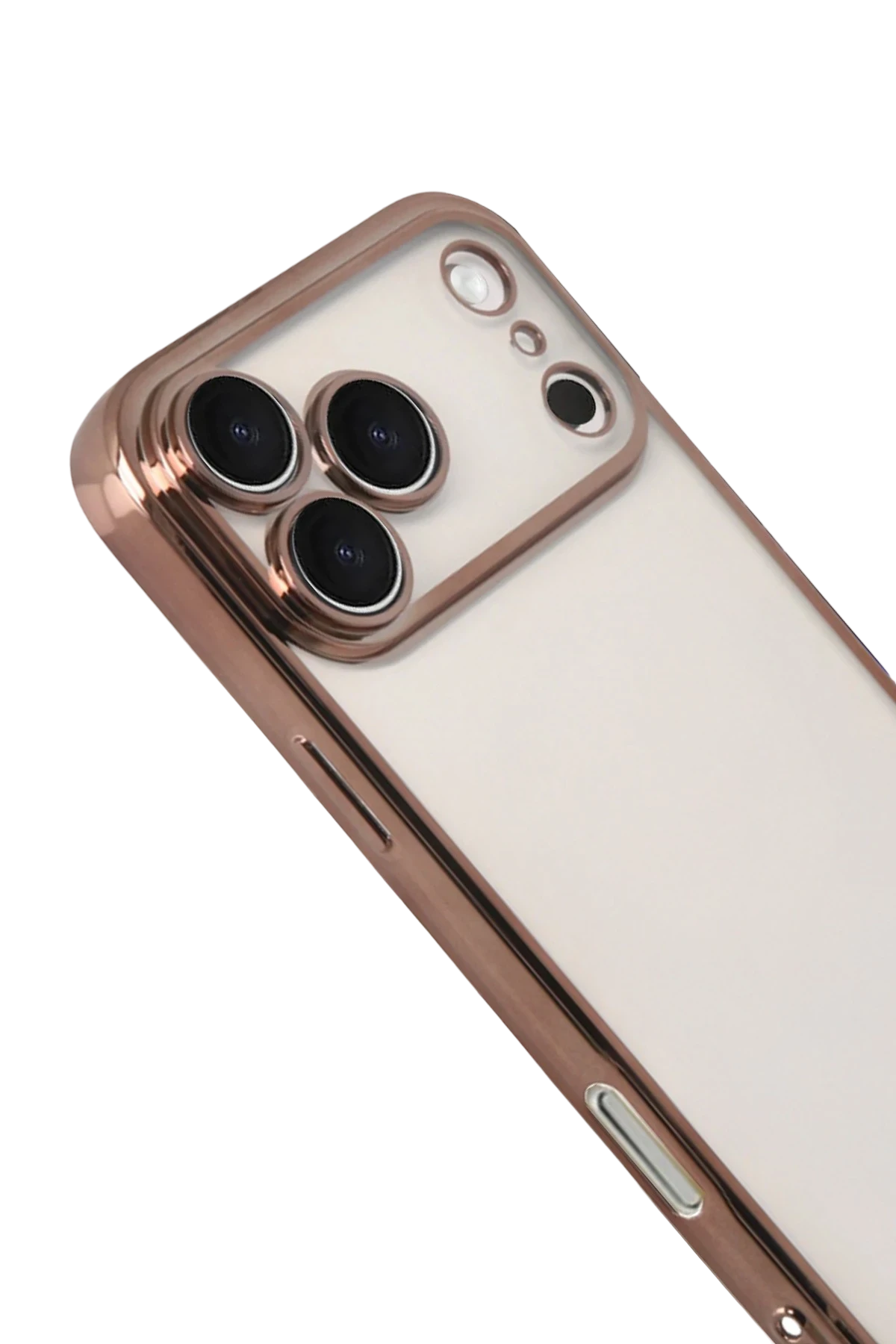 Newface Apple iPhone 17 Pro Razer Lensli Silikon - Çöl Titanyum - Görsel 3