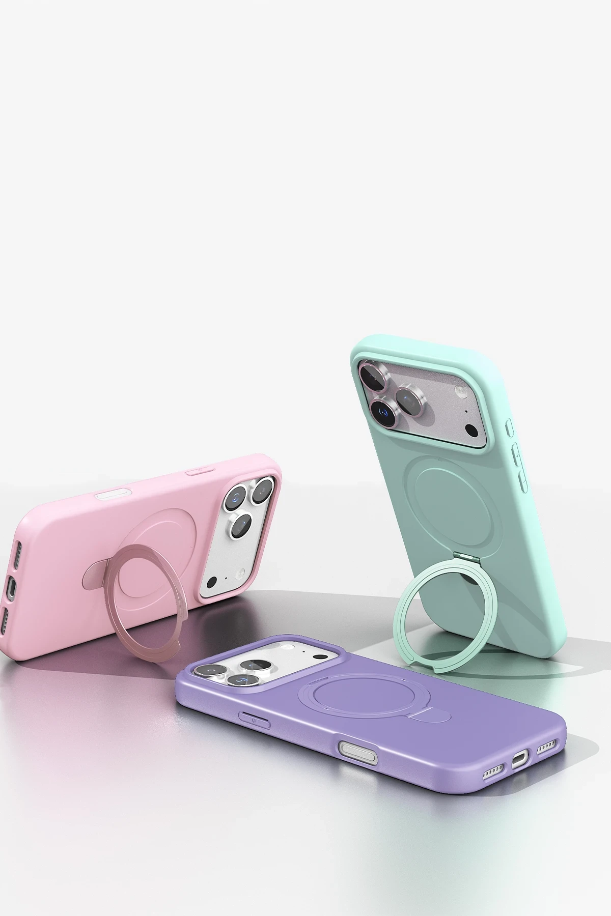 Newface Apple iPhone 17 Pro Regal Magsafe Standlı Kapak - Su Yeşili - Görsel 6