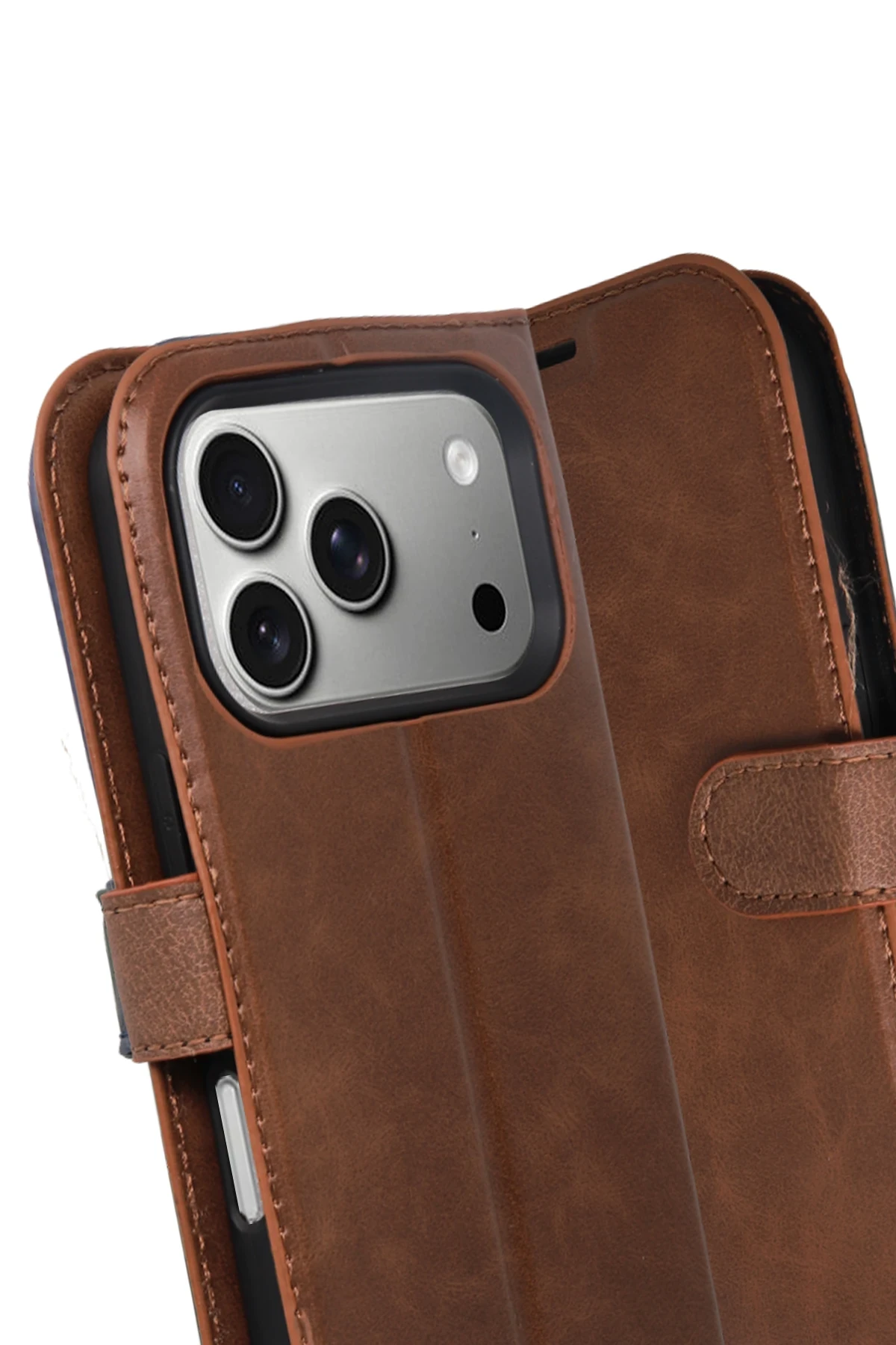 Newface Apple iPhone 17 Pro Trend S Plus Kapaklı Kılıf - Taba - Görsel 3
