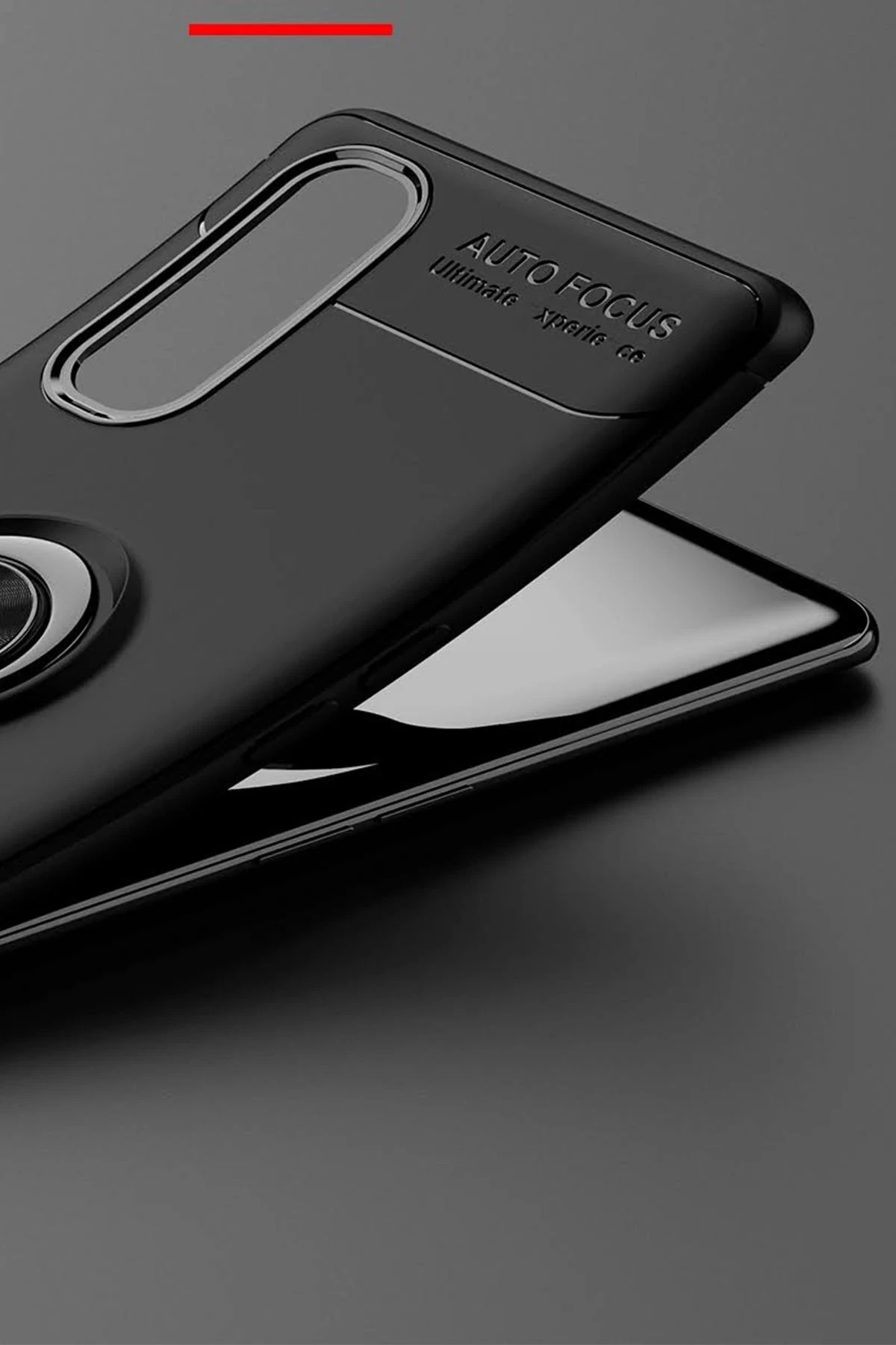 Newface Oppo Find X2 Kılıf Range Yüzüklü Silikon - Siyah-Gold - Görsel 4