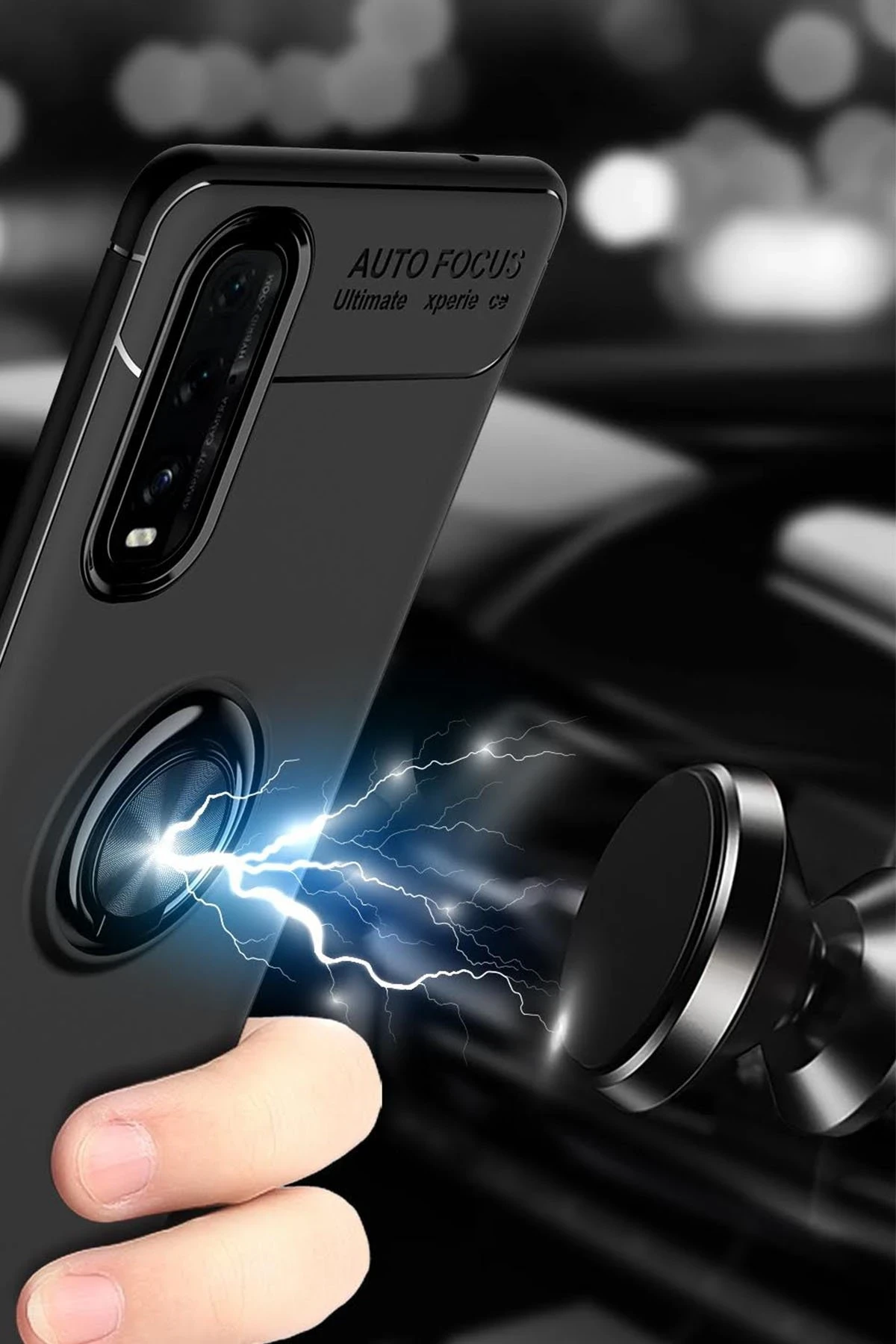 Newface Oppo Find X2 Kılıf Range Yüzüklü Silikon - Siyah-Kırmızı - Görsel 3
