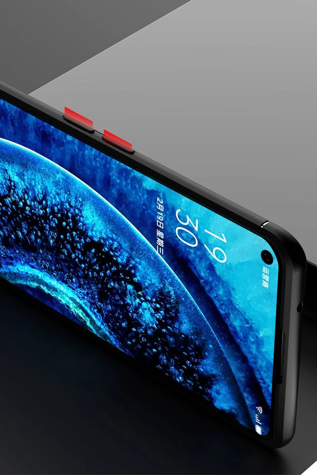 Newface Oppo Find X2 Kılıf Range Yüzüklü Silikon - Siyah-Kırmızı - Görsel 7