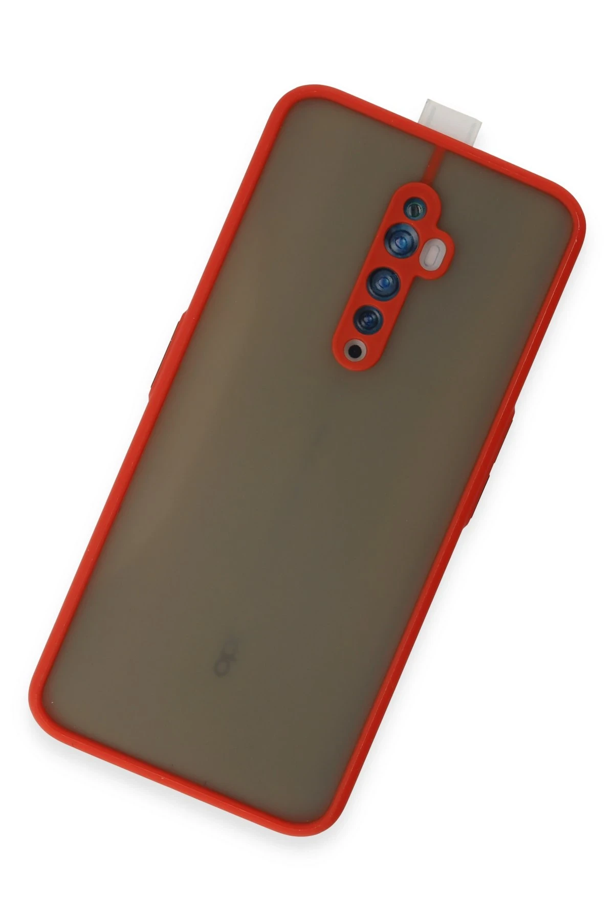 Newface Oppo Reno 2Z Kılıf Montreal Silikon Kapak - Kırmızı - Görsel 3