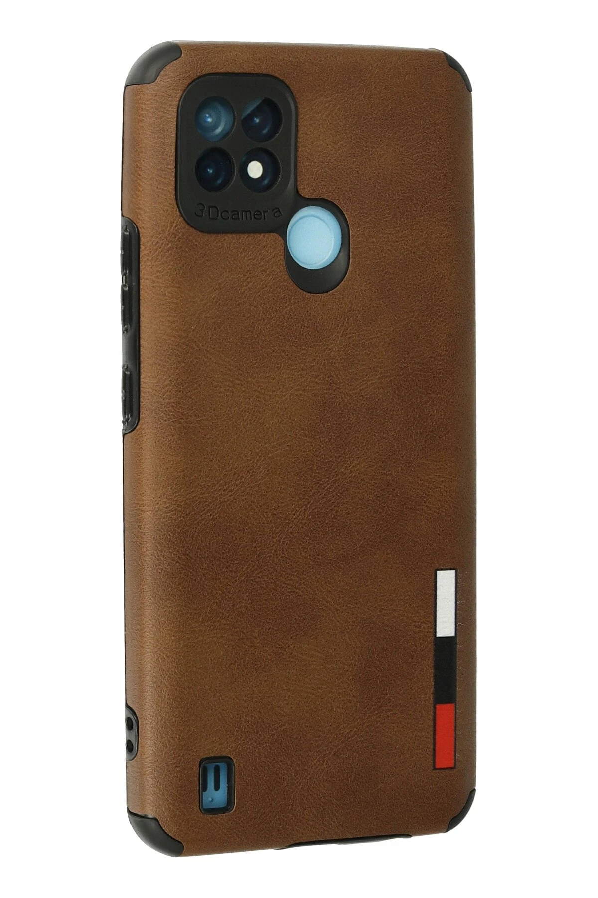 Newface Realme C21 Kılıf Loop Deri Silikon - Kahverengi - Görsel 3