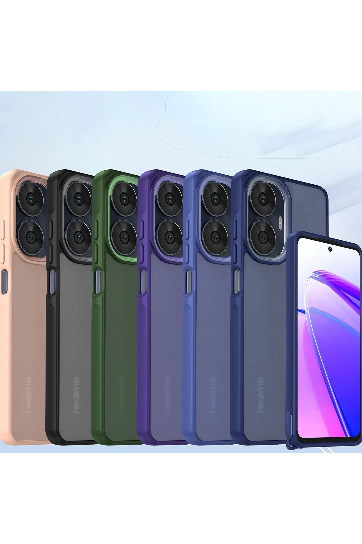 Newface Realme C55 Kılıf Elegant Kapak - Siyah - Görsel 4