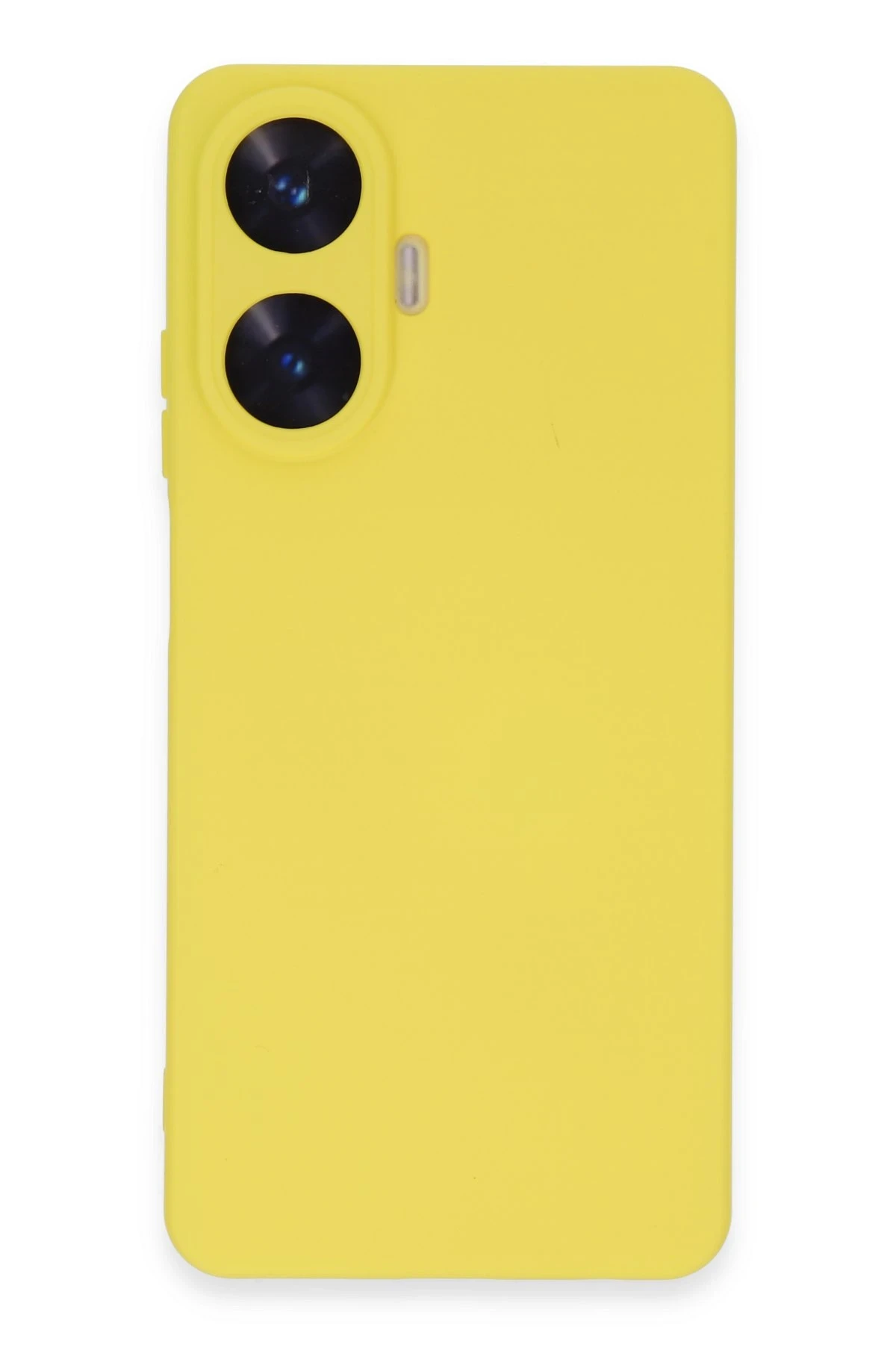 Newface Realme C55 Kılıf Nano içi Kadife Silikon - Sarı - Görsel 4